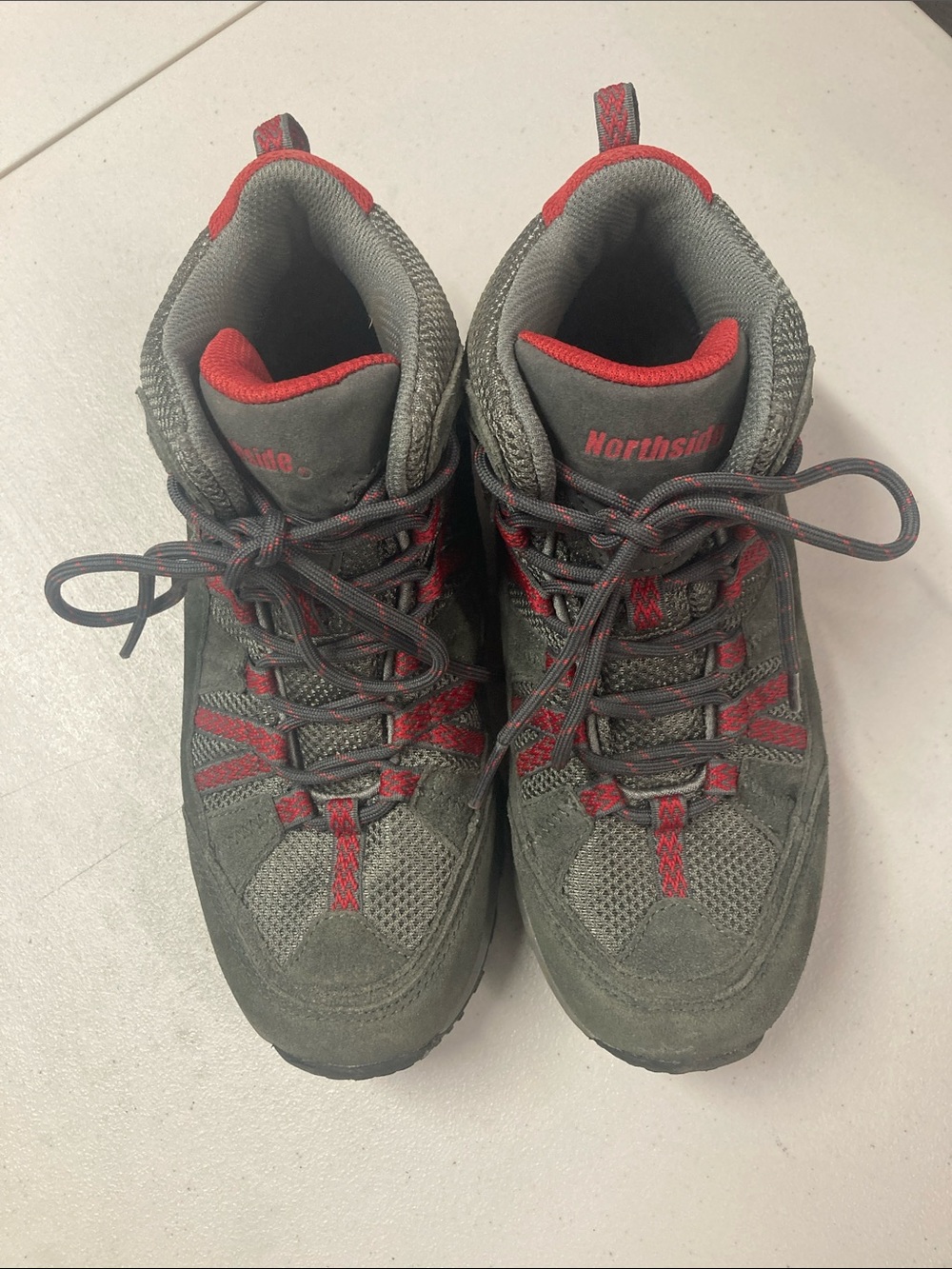 Northside Boy’s Gray & Red Hiking Boots